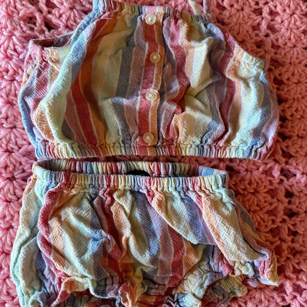 Rainbow Striped Kids Outfit